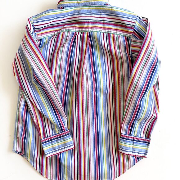Polo Ralph Lauren Boys Size 4T Oxford Button Down Stripe Shirt Long Sleeves - Picture 3 of 5